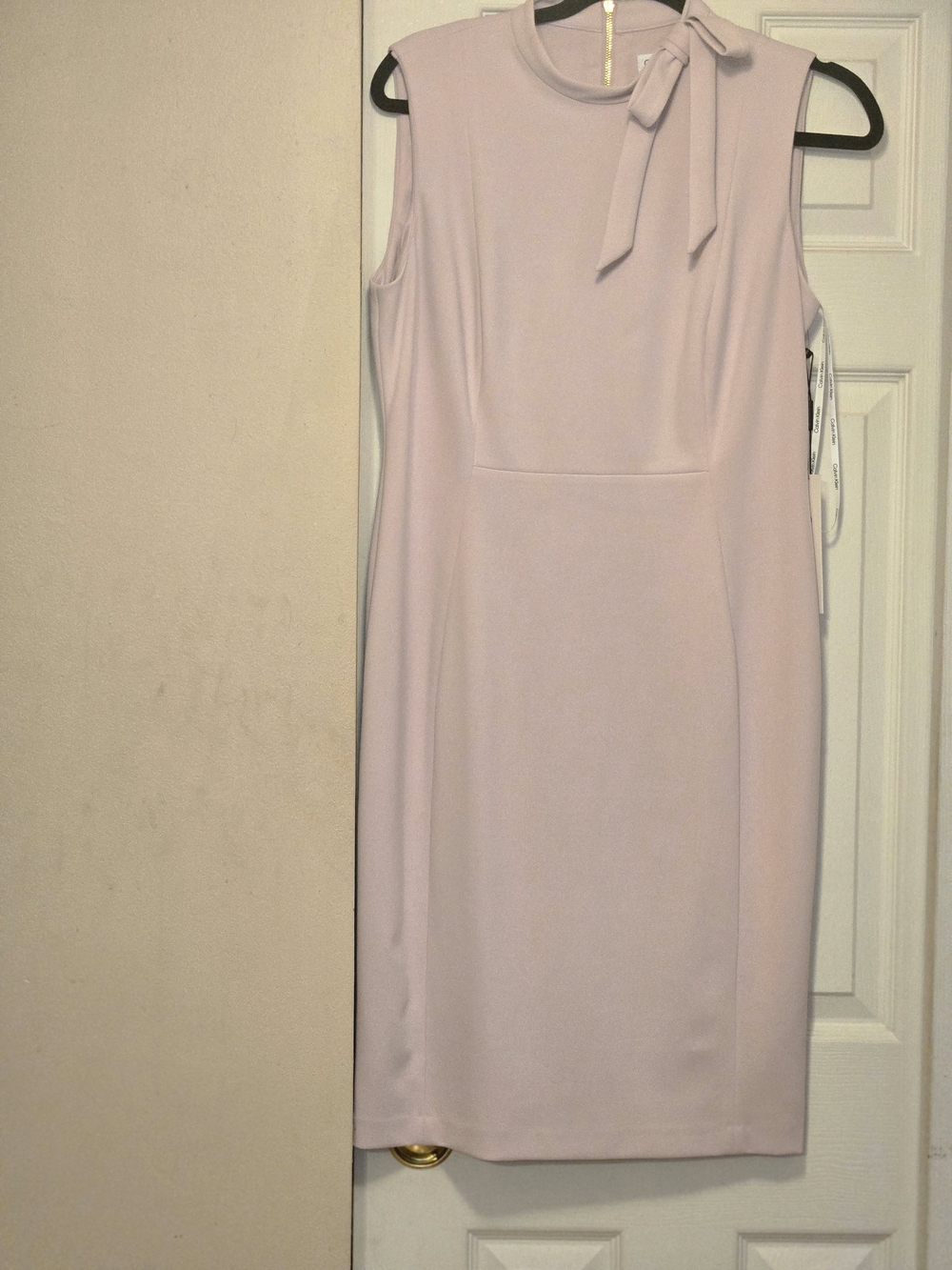 Calvin Klein Sleeveless Dusty Pink Tie-Shoulder Midi Dress